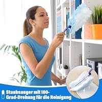 42 Stück Staubmagnet für Swiffer mit 1 Griff, staubmagnet nachfüllpack für swiffer,Tierhaare für swiffer staubwedel nachfüllpack, Staub, Schmutz Elektrostatischer Staubwischer für Haushalt, Schule – Ansicht 2