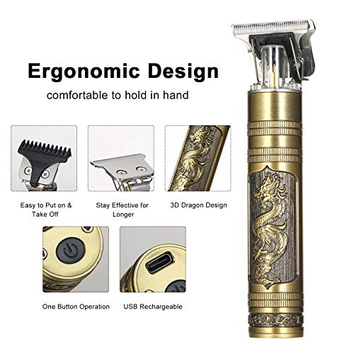 Aparador de cabelo, Andoer Cortador de cabelo sem fio USB recarregável aparador de cabelo Kit de cor