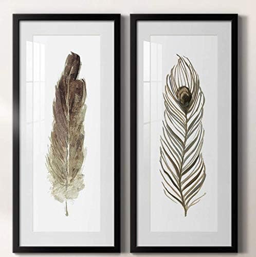 Renditions Gallery Lienzo decorativo para pared, pinturas para decoración del hogar, plumas rústicas, decoración moderna abstracta, impresiones para