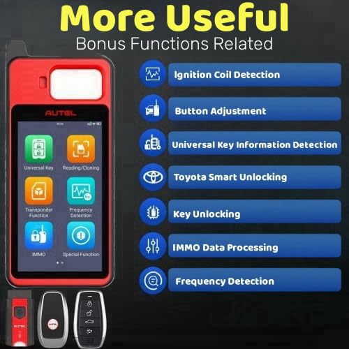 Autel MaxiIM KM100 Key Fob Programmer Immobilizer Tool Key Creation IMMO Learning Chip Read/Write Cloning Frequency Detection Program Autel IKey for BMW Volkswagen Toyota Honda&General Motors