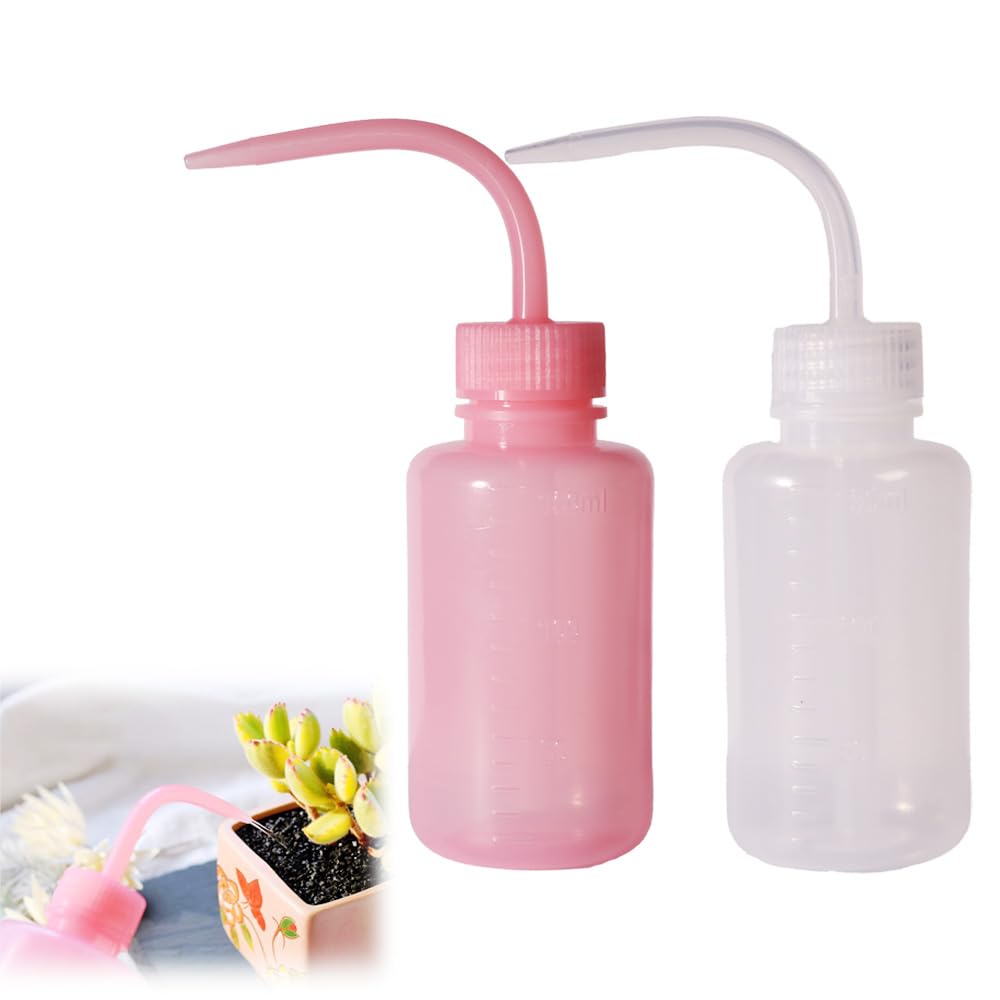 Rukinovi 2Pcs squeeze bottles,tattoo supplies，Safety Rinse Watering Tools,Tattoo Water Bottles No Need to Squeeze Hard for Easy Rinse for Eyelashes,Tattoo(150ML)