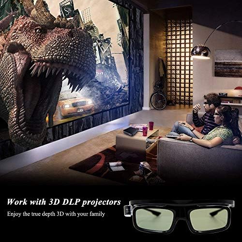 Docooler 3D Glasses Active Shutter Rechargeable DLP-Link for All 3D DLP Projectors Optama Acer BenQ ViewSonic Sharp Dell Item Title