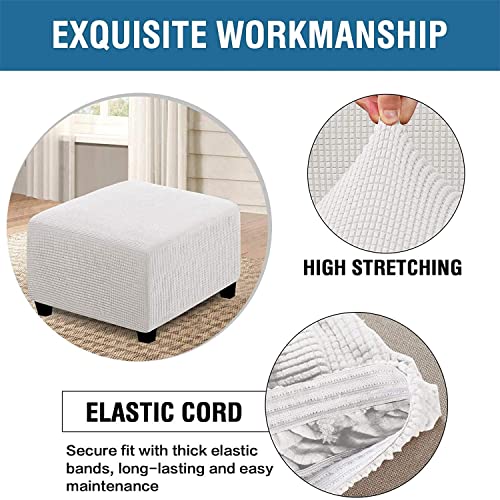 ZZDXW Copri Pouf Quadrati Elasticizzato Copri