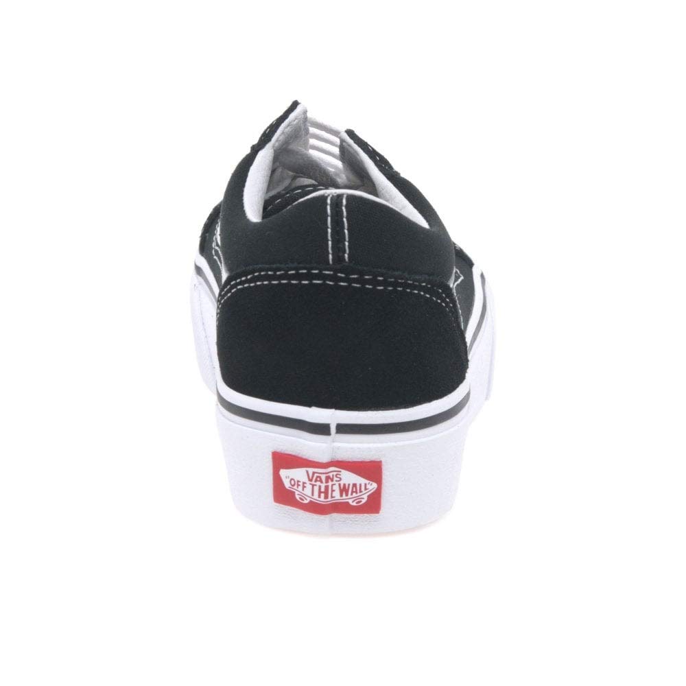 Vans Old Skool Piattaforma Ragazze Suede Lace Up Trainer Scarpe 33 EU Black Suede/True White