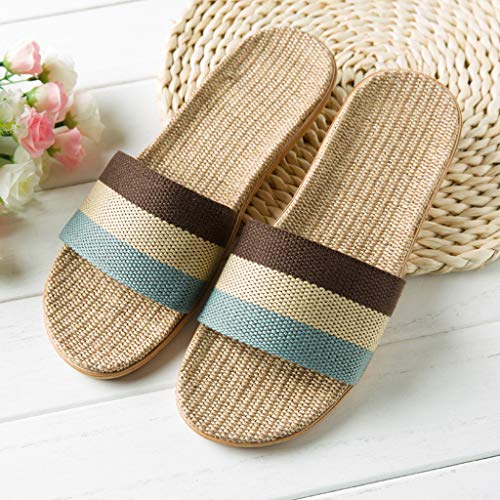Womens Men Slippers Unisex Linen Summer Beach Shoes Skidproof Indoor Slipper Open Toe Slip On Slides Sandals2