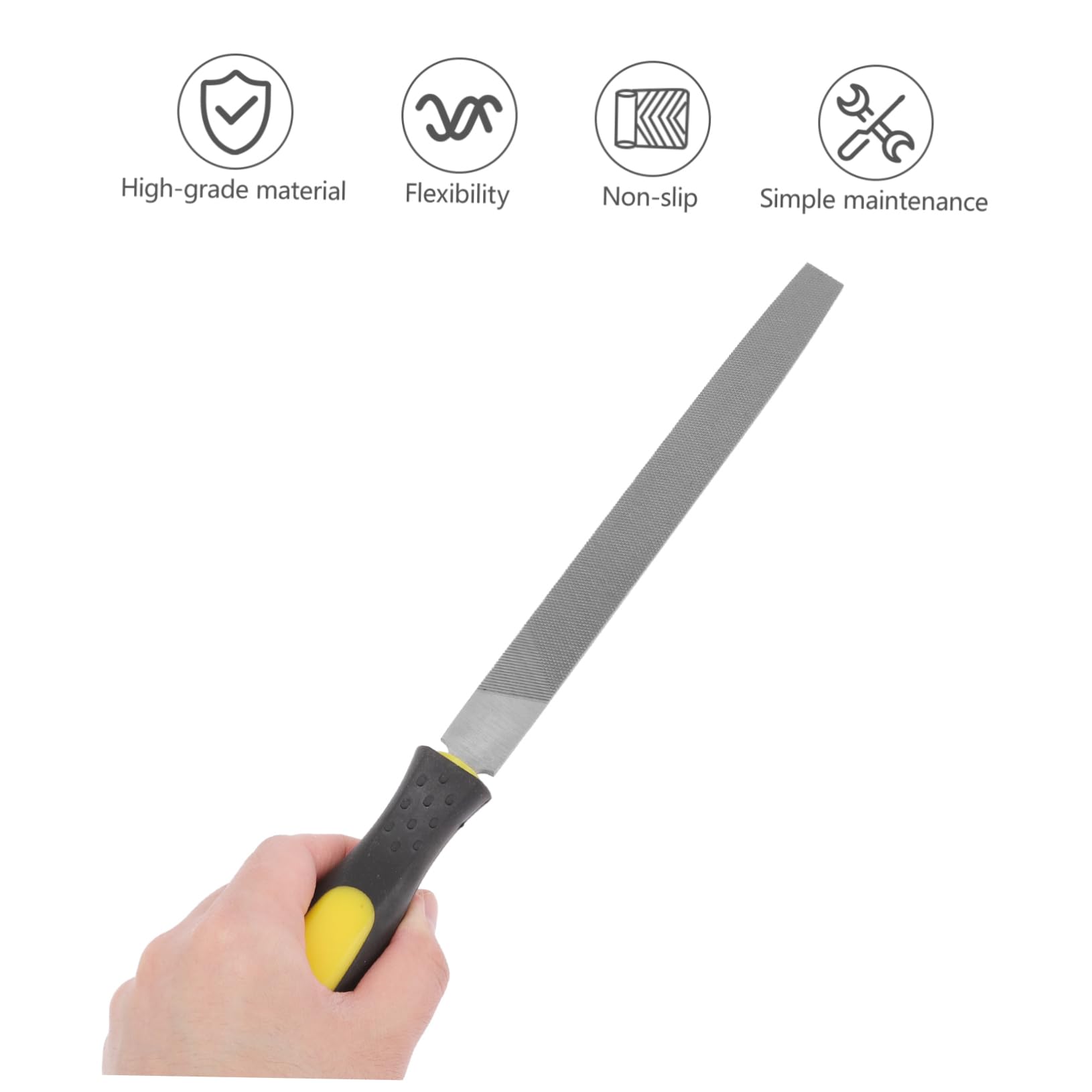 Holibanna 8-inch Metal Flat File Handle Anti-slip Grip for Easy Sharpening and Grinding Random