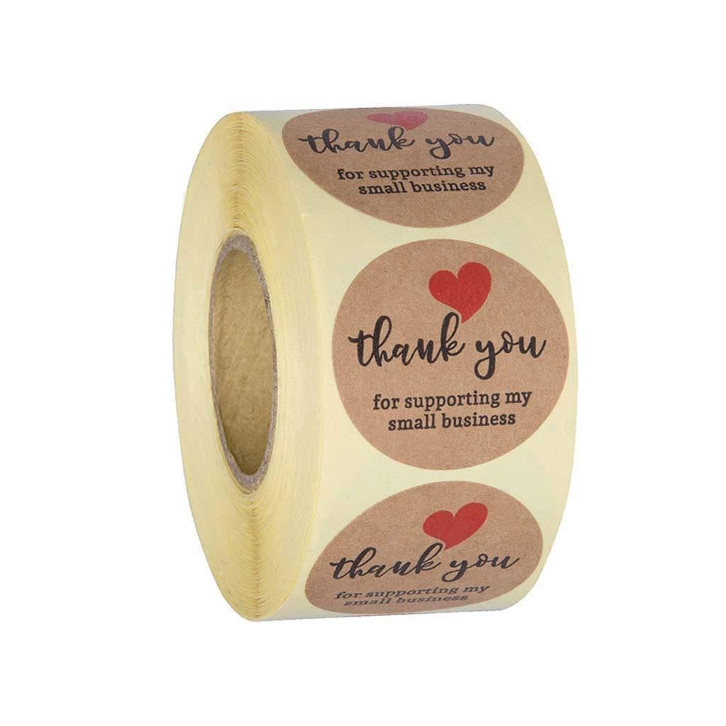 Jagetrade 500Pcs Thank You For Supporting My Small Business Stickers Kraft Envelope Seal