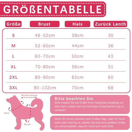 Lairle Hundemantel wasserdichte Hundemäntel Winter Hundejacke Weste Kleidung Reflektierende verstellbare Hundemantel mit eingebautem Geschirr für kleine mittlere große Hunde