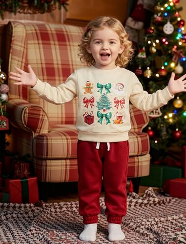 Image of Toddler Baby Boy Girl Clothes with Pockets 2PC Long Sleeve Pullover Sweatshirt and Pants Infant Fall Winter Outfit