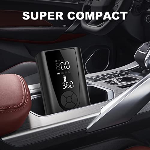 Kombella Tire Inflator Portable Air Compressor, 150 Psi Air Pump For Car Tire With 6000Mah Battery, Cordless Tire Pump With Pressure Gauge Digital Lcd Screen For Car, Bike, Motorcycle, Balls #TOP5