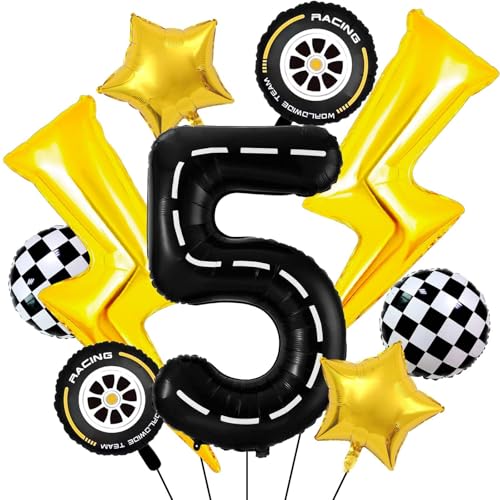 Decorazione di Compleanno Auto 5 Anni,Palloncini Compleanno Auto da Corsa,Palloncini Per Auto Da Corsa,Cars Compleanno 5,Decorazioni Compleanno Cars 5 per Bambini Decorazione di Festa (5)