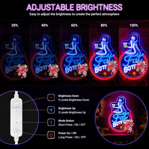 Image of Vintage Beer Neon Sign Retro Bar LED Neon Sign for Wall Decor, Dimmable Classic Fot Beer Sign for Man Cave Home Bar Pub Club Game Room Decoration, 5V USB Powered