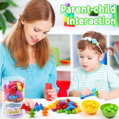 Image of UNIQUE KIDS Counting Matching Game with Sorting Cups, Color Classification and Sensory Training Educational Learning Toys Set Gift for Toddlers Preschool Ages 3 Years and up