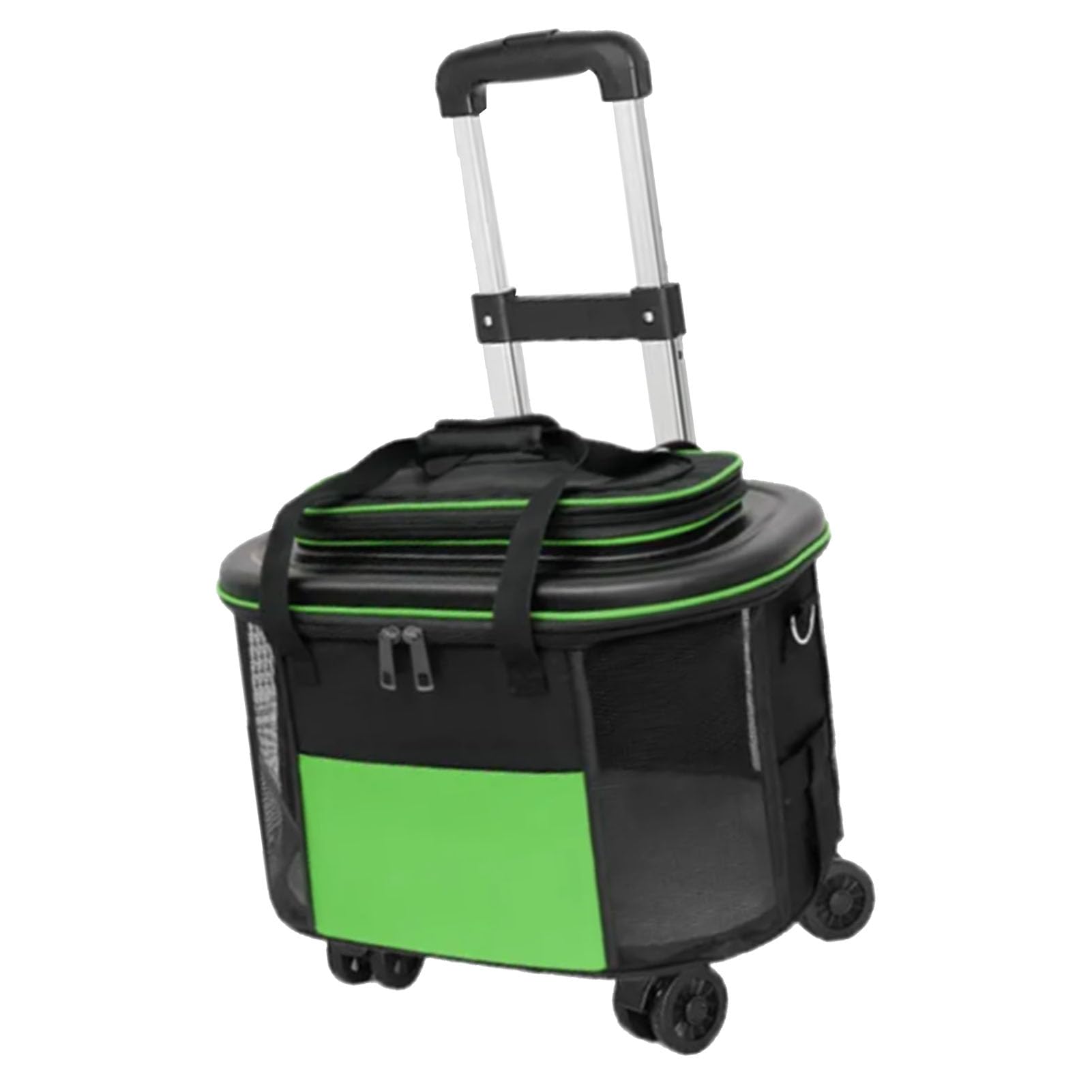 Pongnas Maleta Portátil para Mascotas con Ruedas – Transportín Transpirable para Perros/Gatos para un Viaje Seguro, Elegante Maleta Verde (Green)