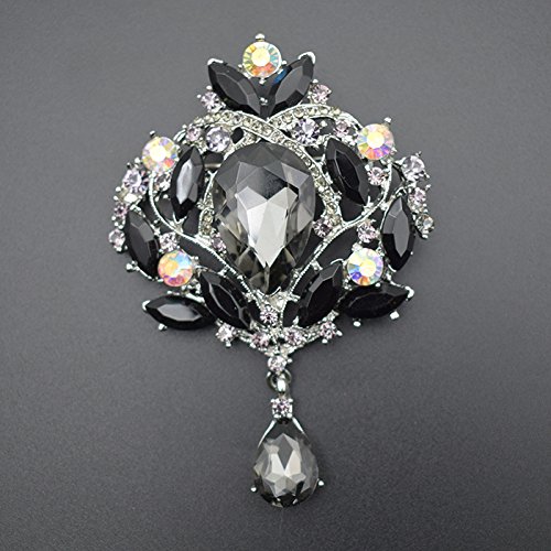 Image of Wedding Bridal Big Crystal Rhinestone Bouquet Brooch Shawl Pin for Women