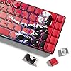 Rainy Japanese Anime Keycaps Shine Throgu Key Caps,Cherry Keycaps 129 Keys PBT Dye Sublimation Custom Keycaps Set for Mechanical Keyboard 61/64/75/84/87/104/108 Layout with Key Puller (Red)
