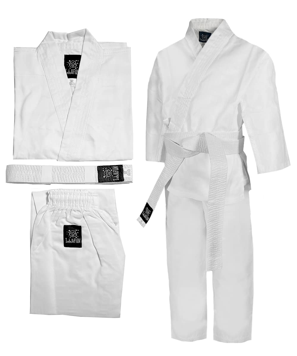 IntelliFunKarate Uniform with Belt for Kids Durable Student Karate Gi Martial Arts Uniform