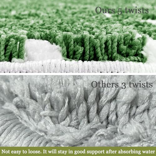 Homantic Dark Green Toilet Rug U Shaped Toilet Mat for Bathroom Floor 24x20 Non Slip Washable Toilet Mat Water Absorbent Cute Bathroom Decor Leaf Contour Bath Mat Around Toilet by Homantic - Image 3