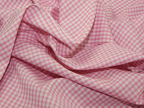 1/2 m rose pâle rose clair 1/8, Tissu carreaux Vichy Polycoton tissé Tissu No au Royaume-Uni Cover