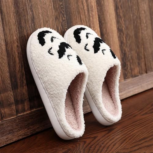 Image of Halloween Pumpkin Slippers for Womens Mens Plush Warm Spooky Lantern Pumpkin Slippers House Shoes
