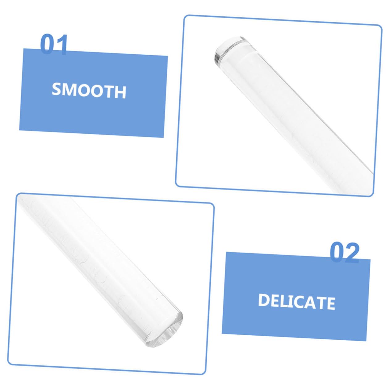 Luxshiny 2 Pezzi Mattarello in Acrilico Superficie Antiaderente per Biscotti Pizzette Cucina Fornelli Decorazione Torta Cremosi 132