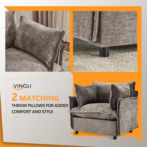 Sillón Plegable Chenille Taupe miniatura 7