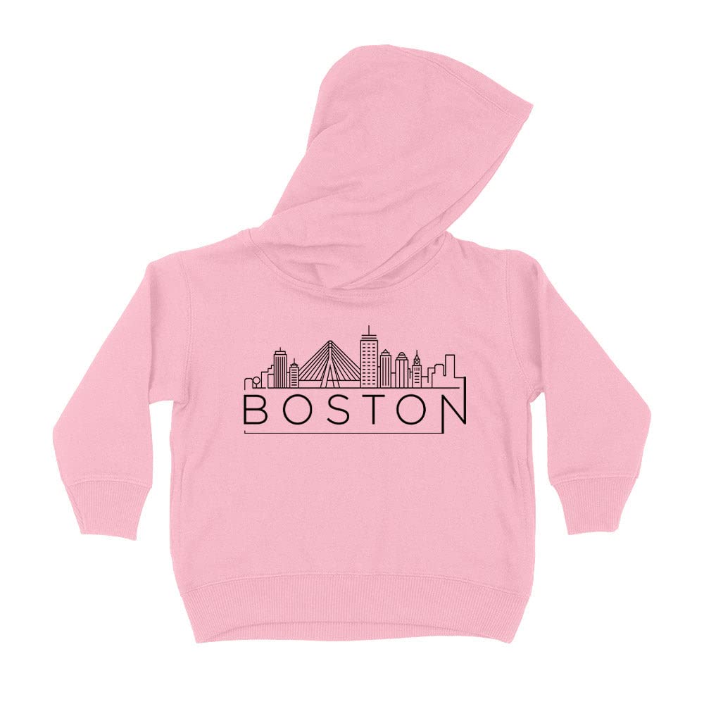 Skyline Boston Massachusetts Kids Hoodie Sweatshirt Toddler 4T Light Pink