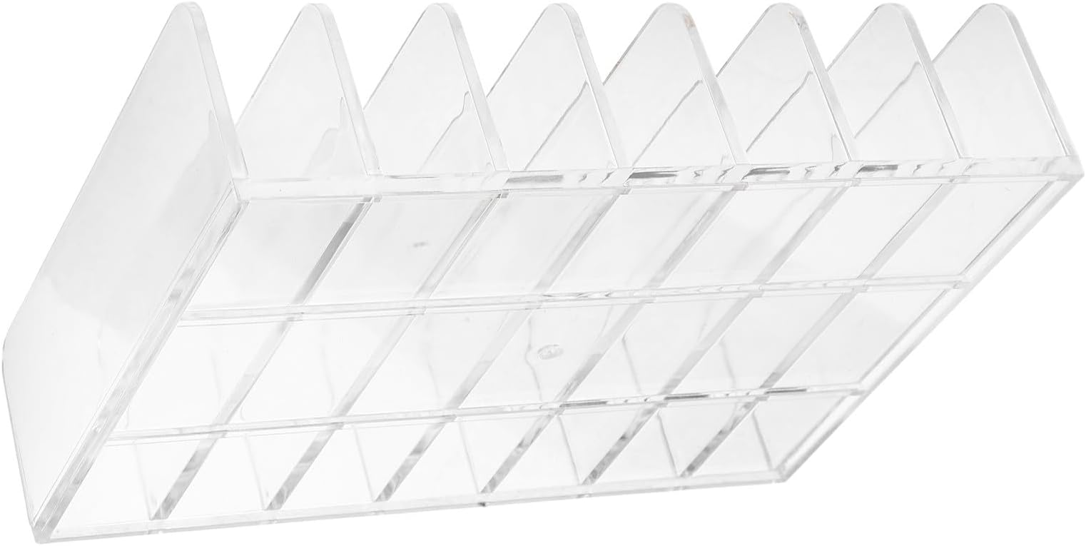 Large 7-compartment Makeup Storage Organizer Box for Vanity and Desk, Stackable Plastic Drawer Organizer for Cosmetic Display and Nail Supply Storage, Desktop Cabinet for Beauty