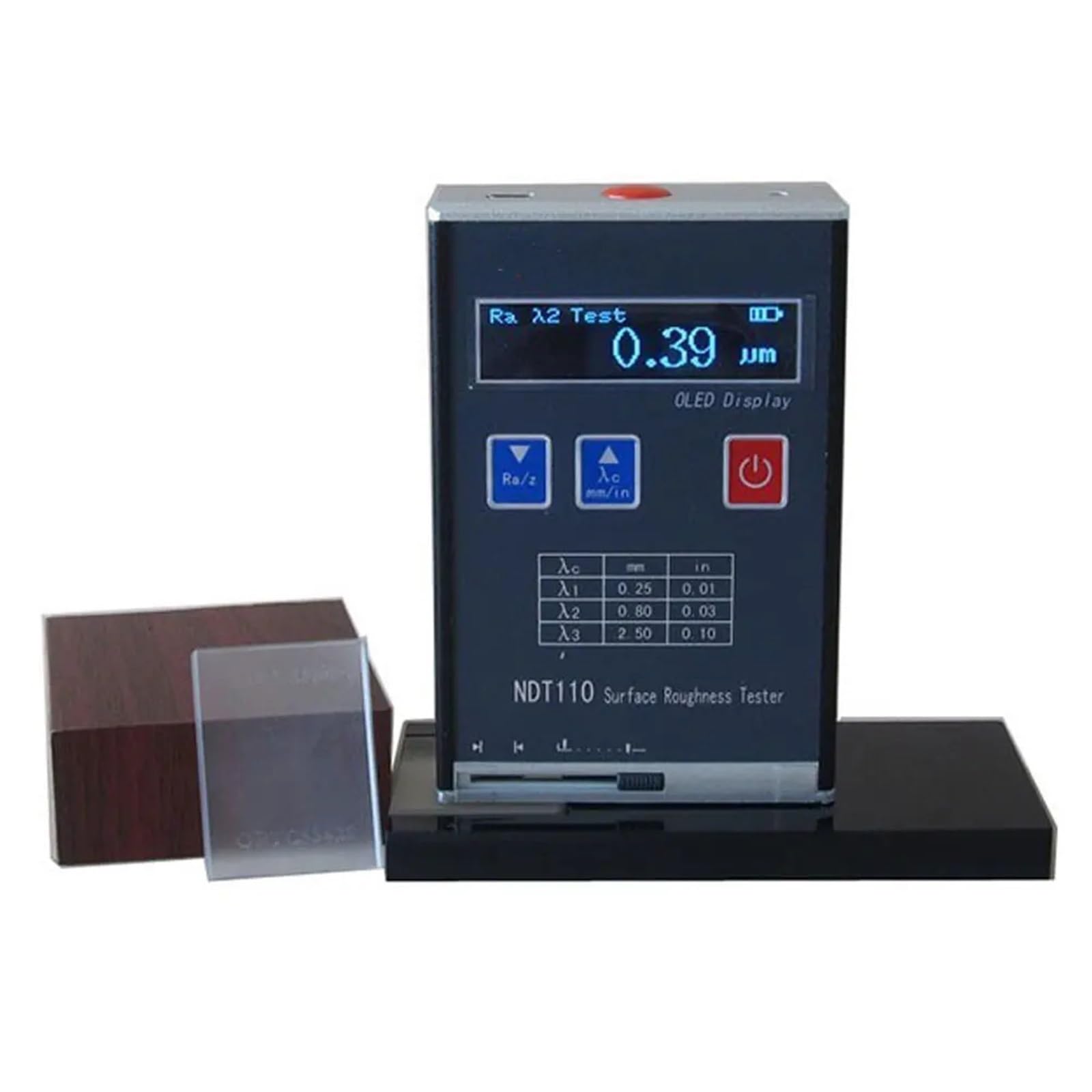 Dispositivo de medición de superficie, Probador digital de rugosidad superficies NDT110 Medidor metálicas y no Ra: 0,01~15.000 μm Rz:,1 50