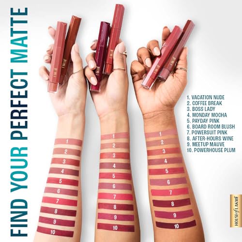 Image of Lakme 9to5 Hya Matte Lip Liquid + Hyaluronic Acid Powersuit Pink 5.3ml (Pack of 2)