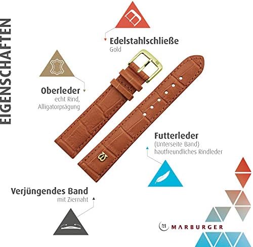 Bracelet Pour Montre 18mm Noir Cuir