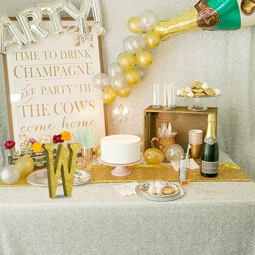 Image of TONIFUL 8 Inch Gold Glitter Letter W Table Centerpiece A-Z Gold Birthday Party Decorations,Gold Alphabet W for Birthday,Chrismas,Graduation,Bridal Shower,Wedding,Anniversary Party Supplies