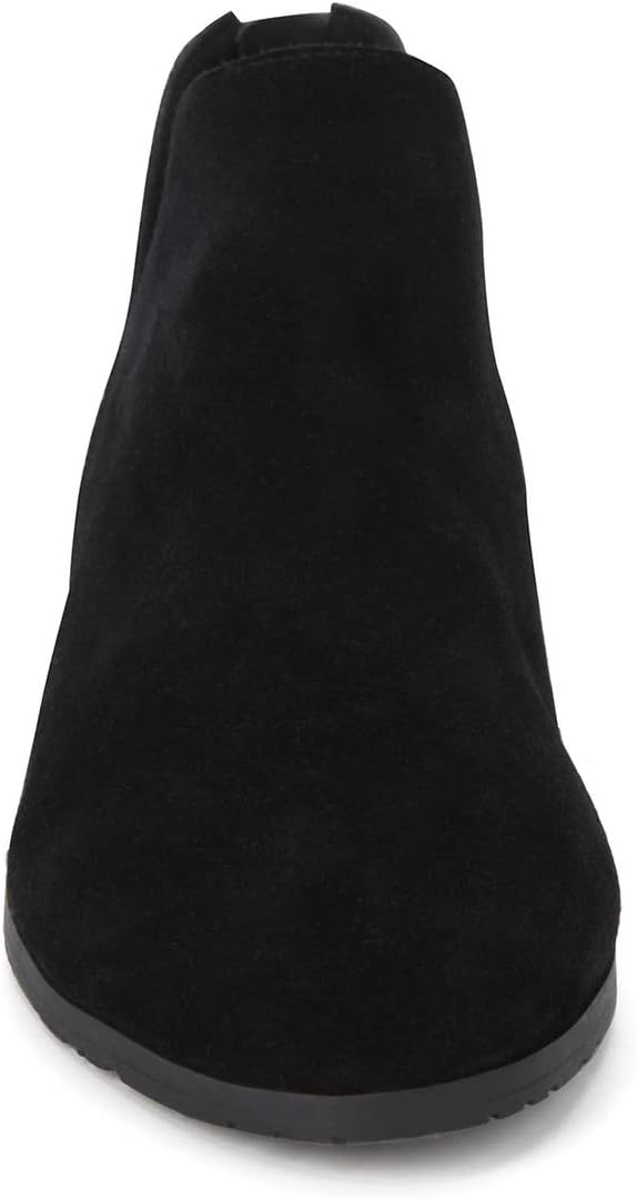 YDN Womens Mid Heels Ankle Booties Almond Toe Block Low Heels Pumps Classic V Cut Back Zipper Shoes Size 4-15 US