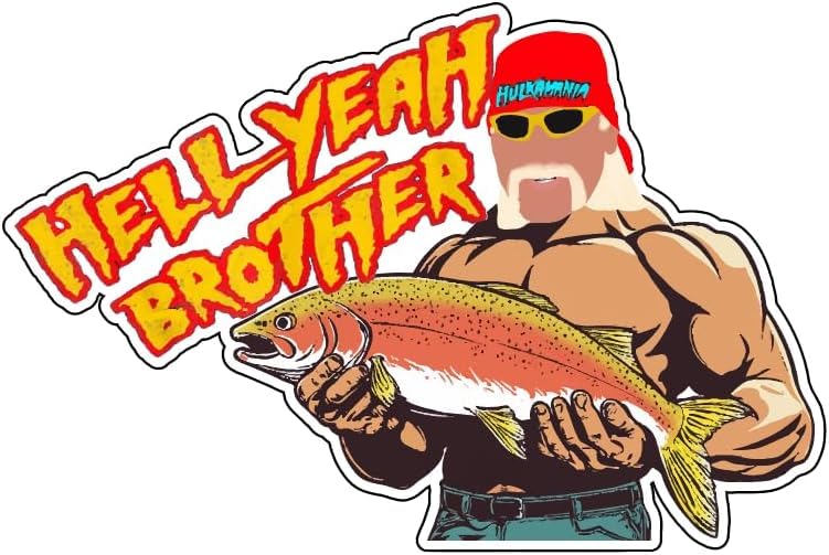 Image of Hell Yeah Brother Fishing Decals: Funny Car Stickers | 6 x 4 Inch Vinyl Decals for Window,Auto,SUV, Gift for Fishing Lover