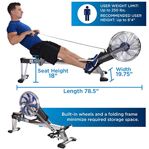 Stamina 35-1405 ATS Air Rower 1405 Rowing Machine measurements