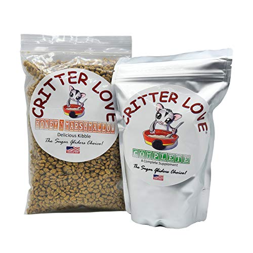 Critter Love Complete & Honey 'N Marshmallow Kibble Sugar Glider Food - Combo Pack