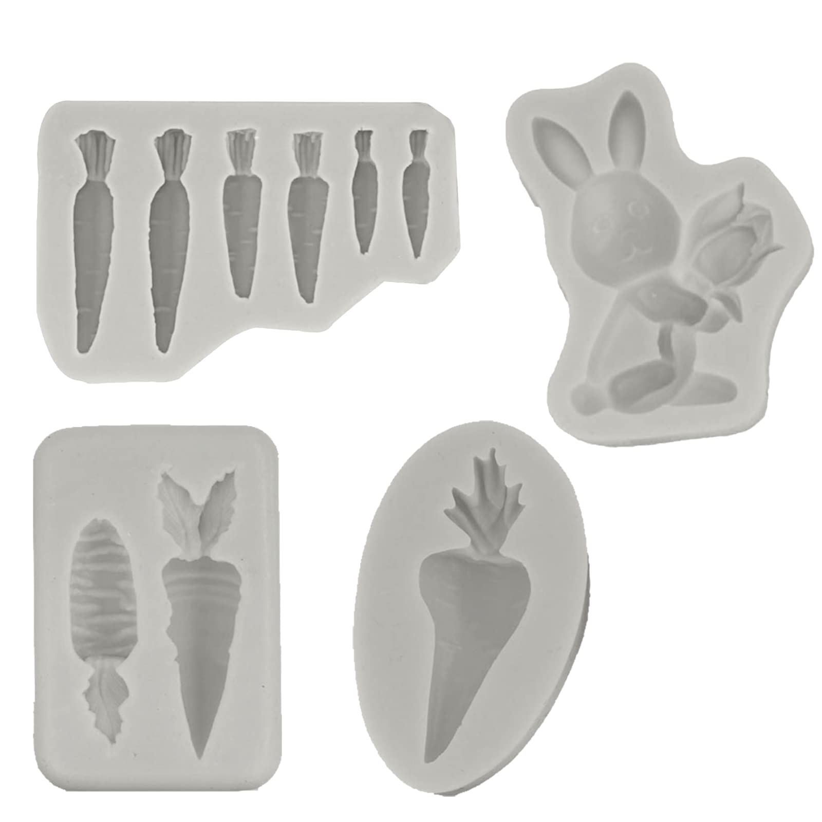 Easter Egg and Bunny Silicone Molds Tray, Easter Chocolate Cake Pastry Fondant Cake Chocolate Mould Baking Tool for DIY Candy Chocolate Jelly Fondant Making (Gray)