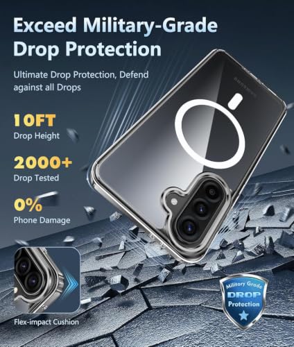 Image of DIZORO Crystal Clear Magnetic Compatible with Samsung A36 Back Cover case with Anti-Yellow ( Compatible with Magsafe ) Anti-Scratch | Shockproof Transparent Cover