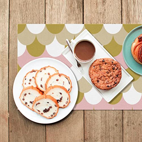 Set de table écailles de sirène rose lot de 6 tapis de table chic 30x45 cm - 7