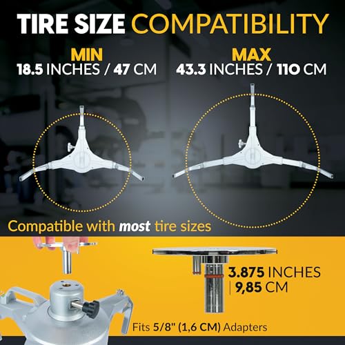 Image of Wheel Alignment Tire Clamp, 18.5 inch-43.3 inch Tire OD Range, Magnetic Adapter Plate for Camber & Caster Gauges, Wheel Alignment at Home (2 Pack)