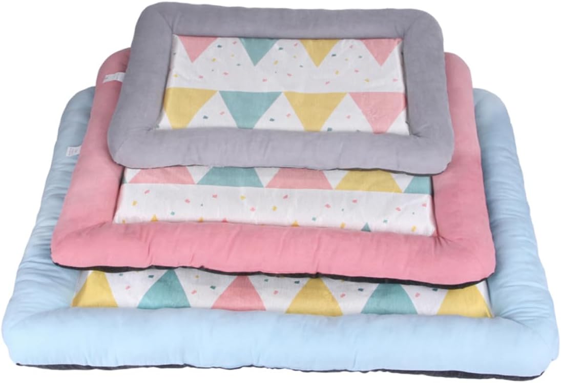 Thickened Ice Silk Pet Bed Cooling Pad for Dogs and Cats Breathable Summer Sleeping Nest with Anti-Slip Bottom Soft Cushion Mattress for Puppies Grey