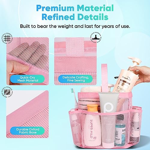 Image of EUDELE 2 Pack Mesh Shower Caddy Portable for College Dorm Room Essentials, Shower Caddy Dorm with 9-Pocket Large Capacity,Shower Bag for Beach,Swimming,Gym All Black+All Purple