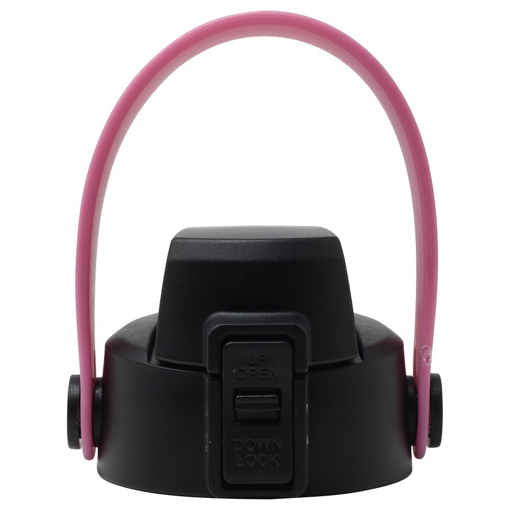 New Redesigned Aquatix 21 Ounce FlipTop Bottle Cap with Removable Rose Gold/Violet Strap Handle