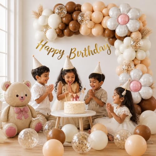 Image of Teddy Bear Theme Birthday Balloon Decoration Kit, Pack of 49 pcs