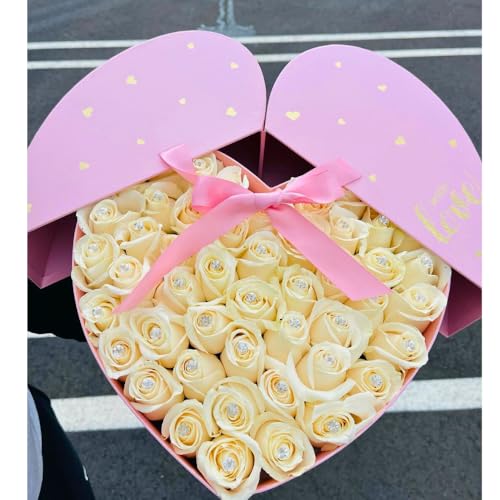 UNIKPACKAGING Premium Quality European Style Heart Shape Flower Box, Floral Gift Box, for Luxury Style Flower Arrangements (Pink) - Image 3