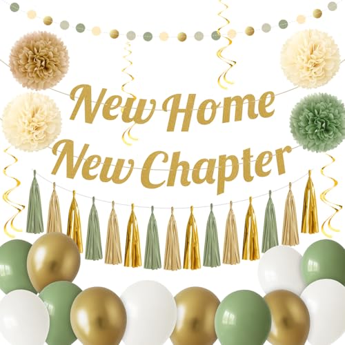 New Home New Chapter Housewarming Decorations Set, Sage...