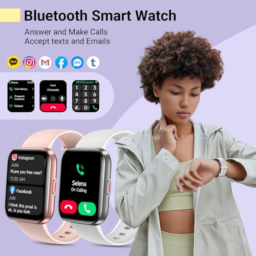 Image of Smartwatch for Women, Compatible with Android & iPhone, 1.8'' Fitness Tracker Watch with Alexa, Call & Notification Alerts, Heart Rate & Sleep Monitor, 120 Sports Modes, Waterproof Watch for Women