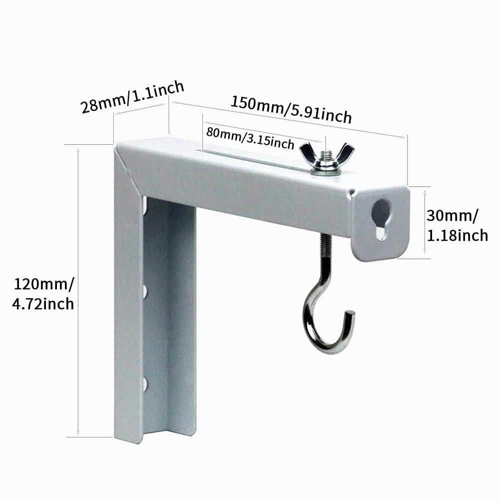 Support mural universel pour écran de projecteur, 1 paire de supports en L, kit de crochets de montage réglables (blanc)