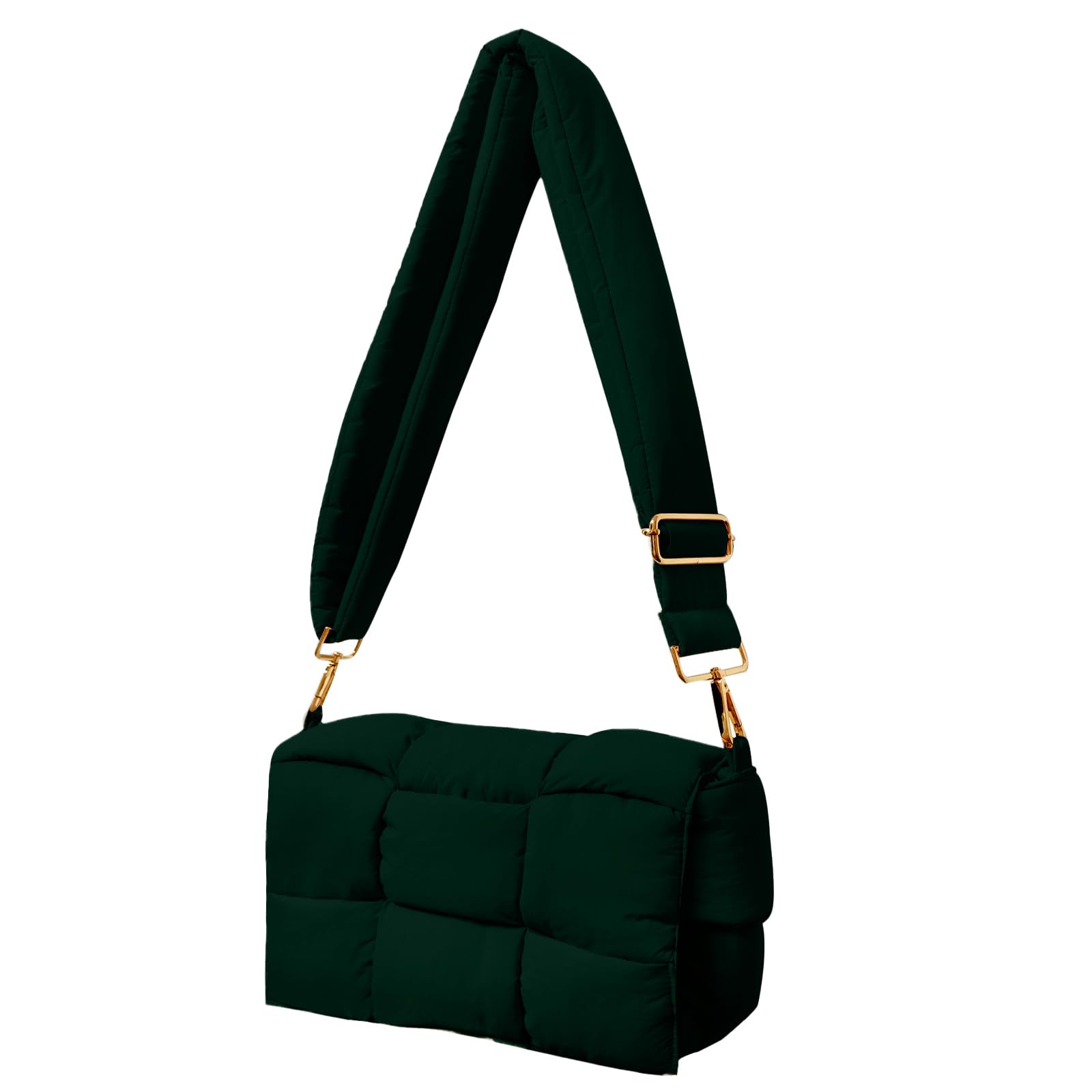 Shoulder Bag Lightweight Puffer Tote Crossbody Bag Handwoven for Women | waterproof nylon, durable, soft padded texture, versatile for travel, work, weekend, everyday, adjustable strap