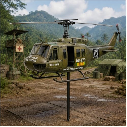 UH-1 Helicopter Memorial Wind Spinner